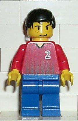 LEGO Minifigure-Soccer Player Red/Blue Team with shirt #2-Sports / Soccer-SOC061-Creative Brick Builders